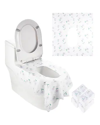 Front. VEVOR - Toilet Seat Covers Disposable, 4 Pack Extra Large Waterproof Potty Cover, 20 Pieces Potty Training Toilet Seat Covers - White.
