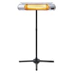 Sengoku - HeatMate Weatherproof Graphite Patio Heater with Stand & Remote - Silver