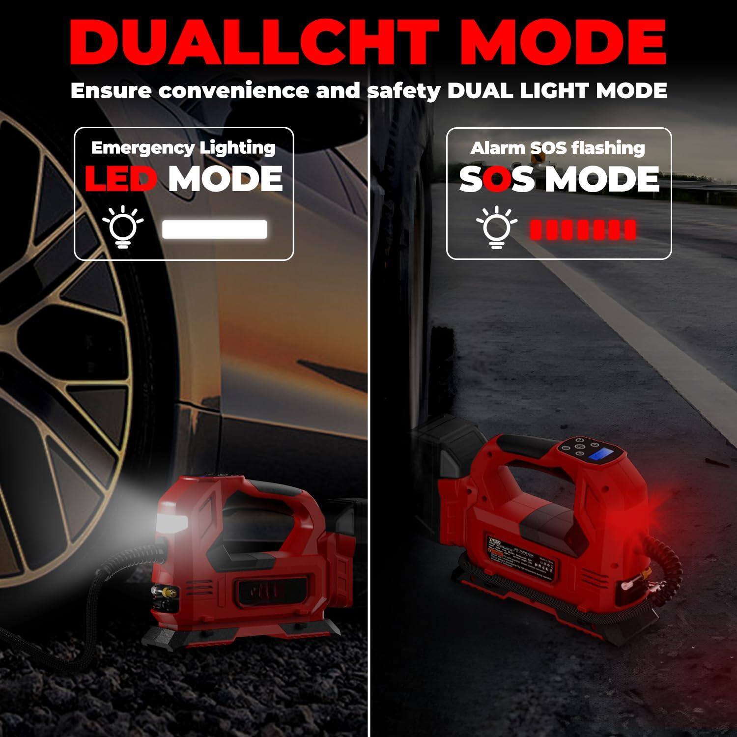 DUAL LIGHT MODE  
Ensure convenience and safety  

LED MODE  
Emergency Lighting  

SOS MODE  
Alarm SOS flashing