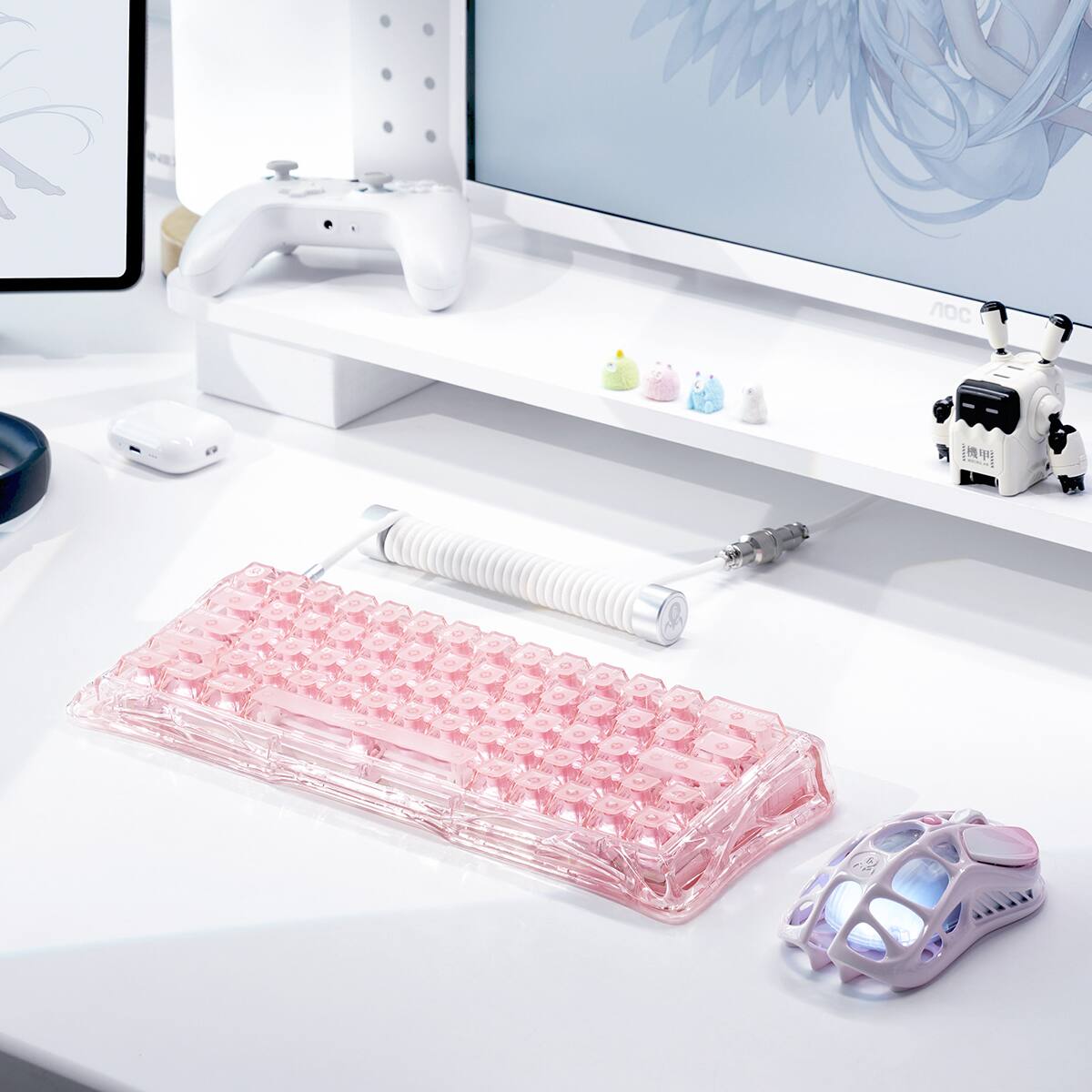 Alt View 5. GravaStar - GravaStar Mercury  V60 60% Hall Effect Magnetic Switch Gaming Keyboard - Crystal Rose.