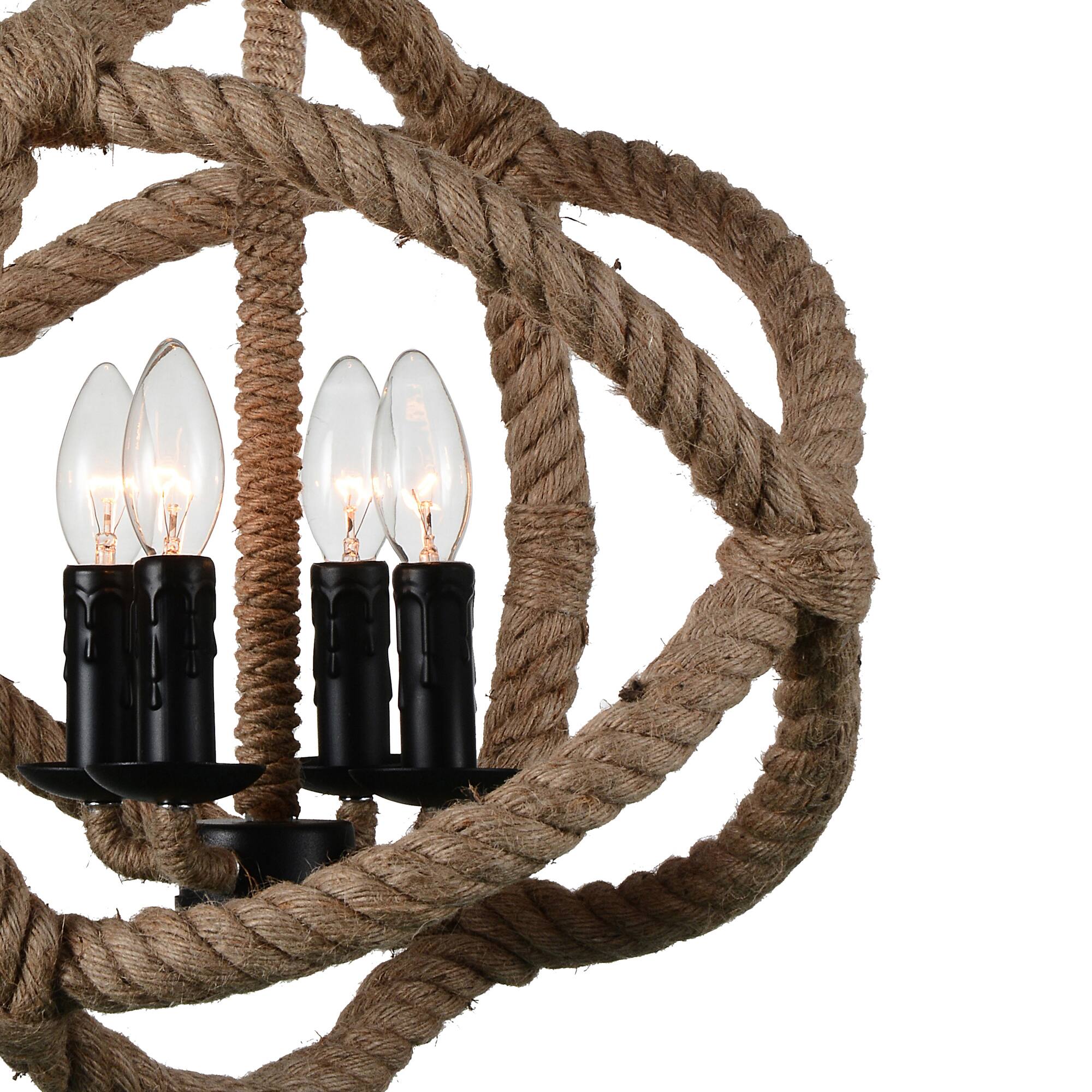 Back. CWI Lighting - Padma 4 Light Up Chandelier With Black Finish - Black.