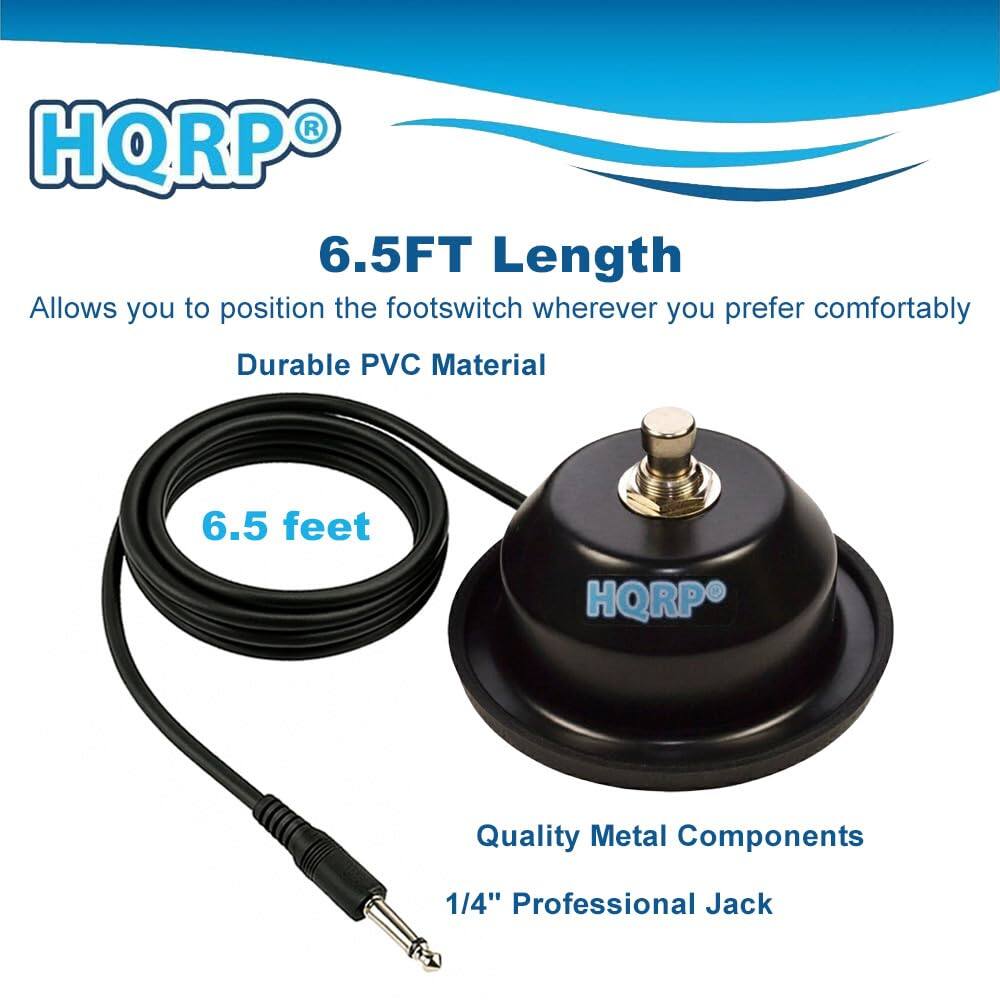HQRP 6.5FT Length Allows you to position the footswitch wherever you prefer comfortably  
Durable PVC Material  
6.5 feet  
HQRP Quality Metal Components  
1/4" Professional Jack
