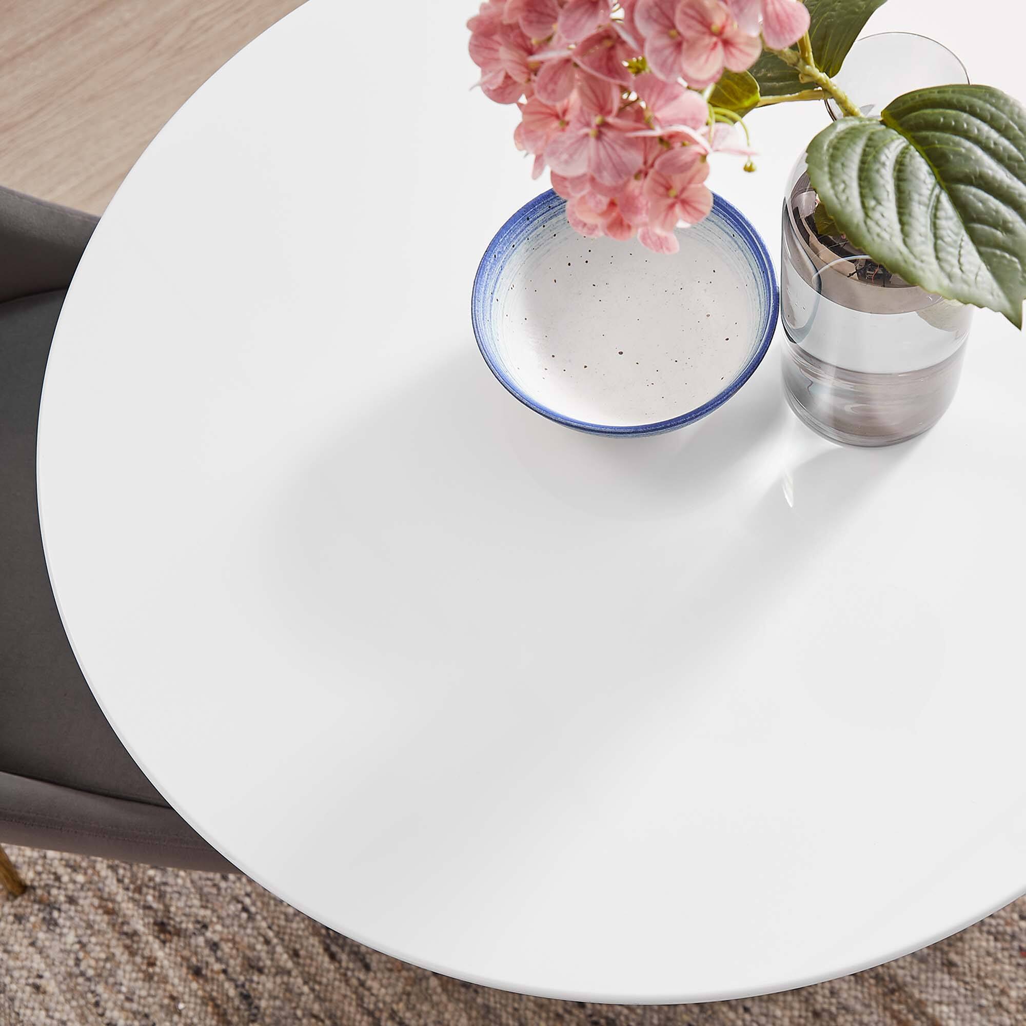 Alt View 1. Modway - Lippa Round 28" Dining Table - Gold White.