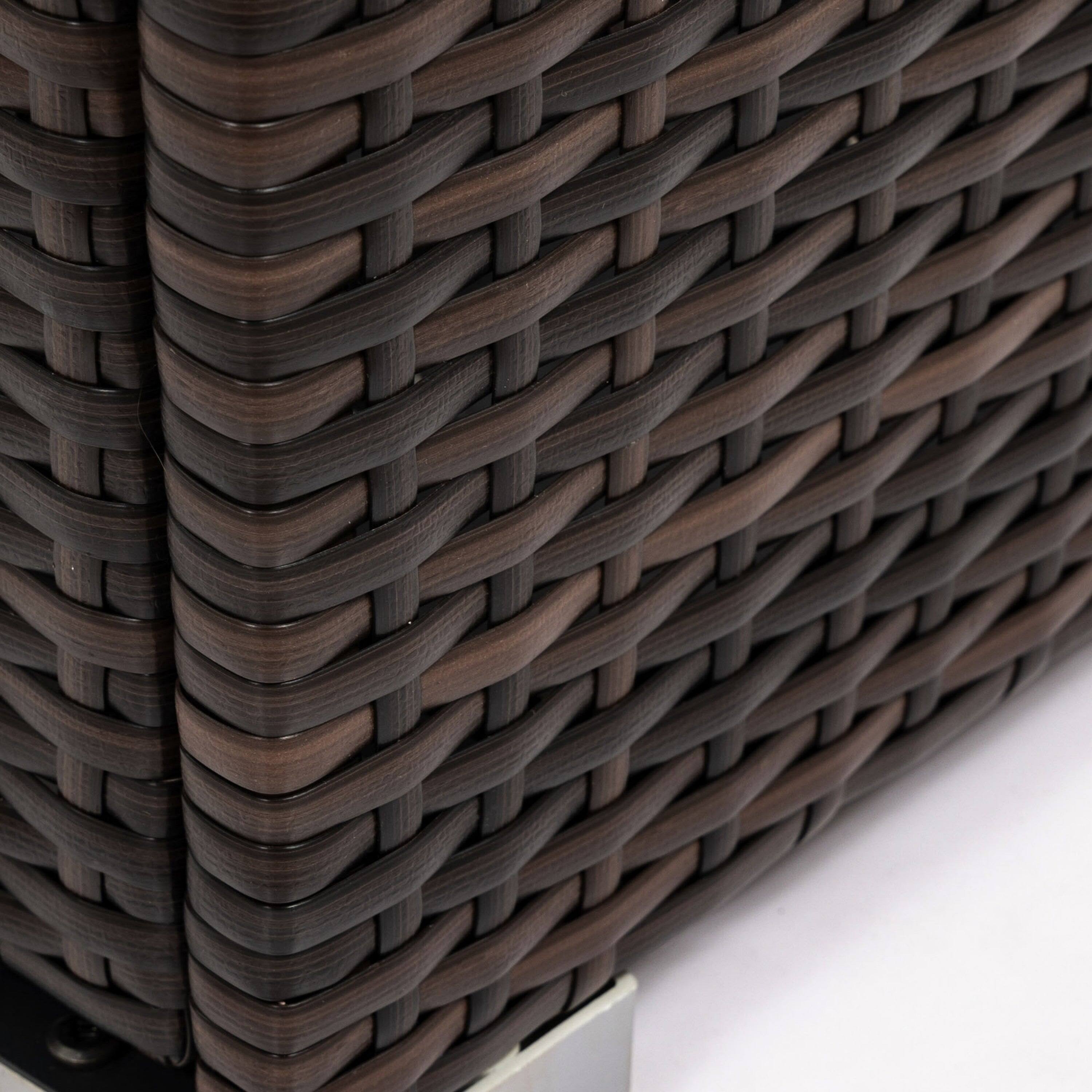 Alt View 10. Boyel Living - 22 Inch Square Outdoor Propane Fire Pit Table with Steel Top and Wicker Base - Dark Brown.