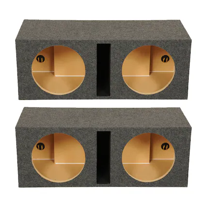 Front. QPower - QPower QBASS Dual 10 Inch Car Audio Subwoofer Enclosure Box, Charcoal (2 Pack).