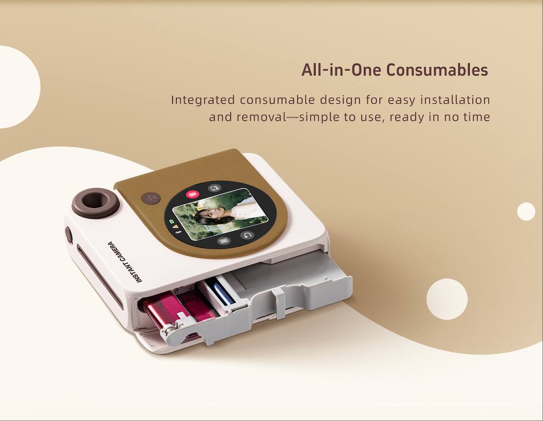 All-in-One Consumables

Integrated consumable design for easy installation and removal—simple to use, ready in no time

CAMERA INSTANT

PUSH HERE