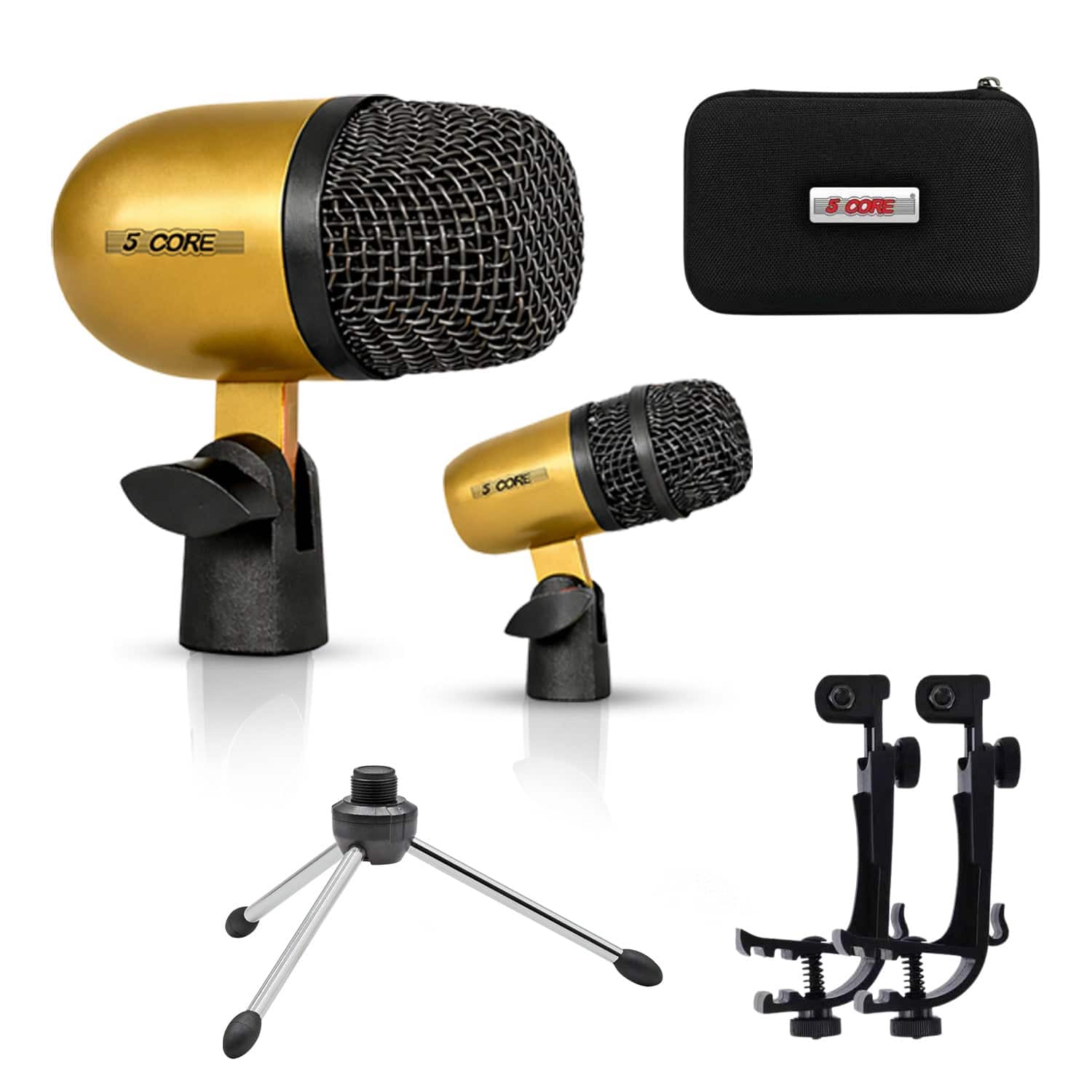 5 CORE - Conga Mic Snare Tom Set Professional XLR Cardioid Condenser Instrument Microphone Kit - Gold price history on PriceWatchPro