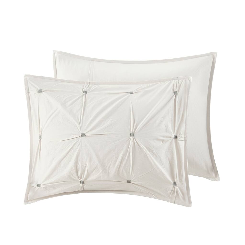 Alt View 3. Gracie Mills - Gracie Mills Velez 3-Piece Modern Tufted-Inspired Cotton Comforter Set - White.