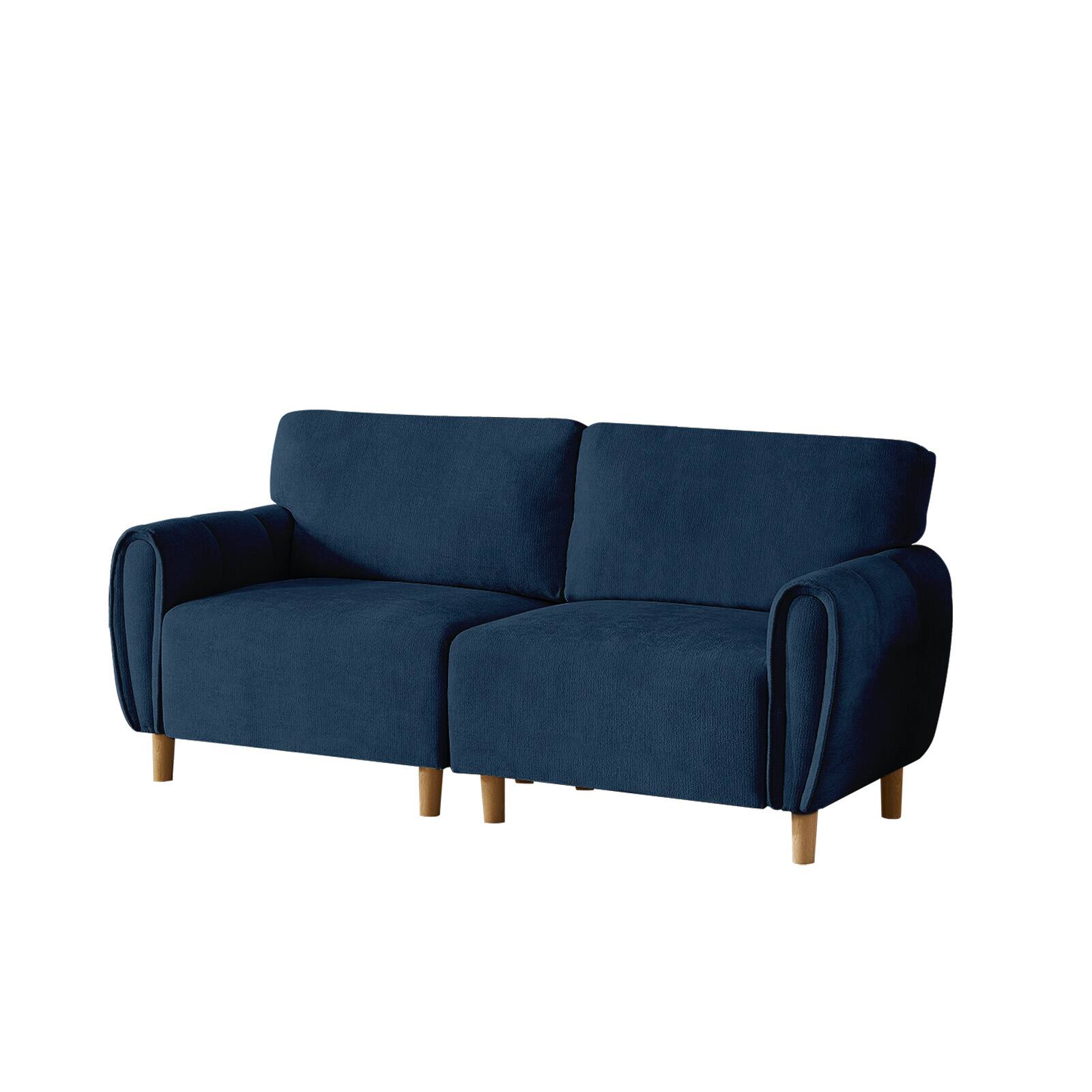 Alt View 4. Electra Tech Xpress - Modern Chenille Upholstered Couch, Large Loveseat for Small Space - BLUE.