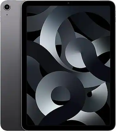 Front. Apple - 10.9-Inch iPad Air (5th Generation) M1 Wi-Fi + Cellular - 64GB - Space Gray.