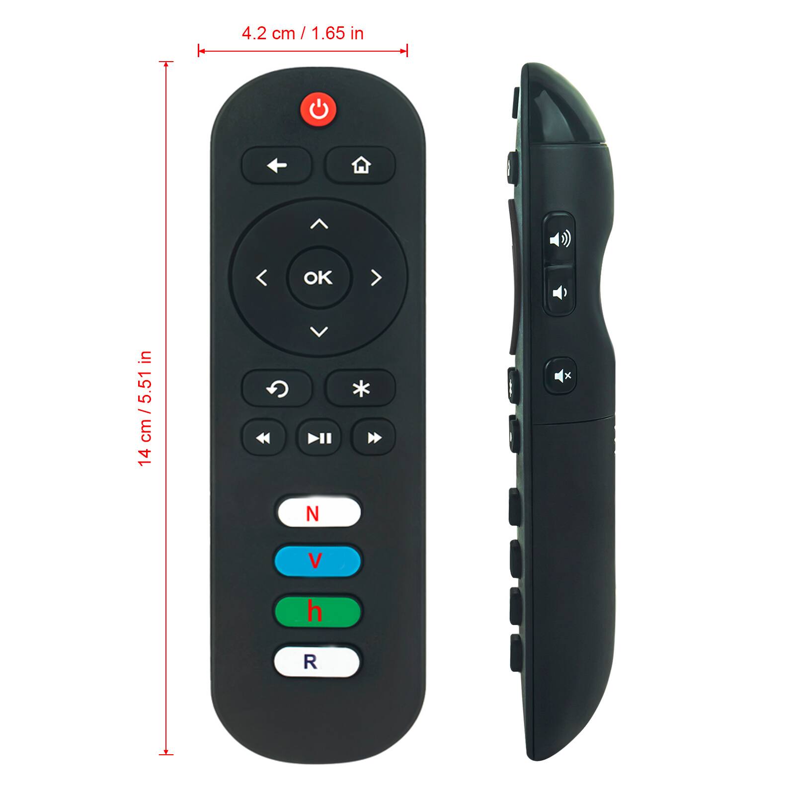 4.2 cm / 1.65 in  
14 cm / 5.51 in