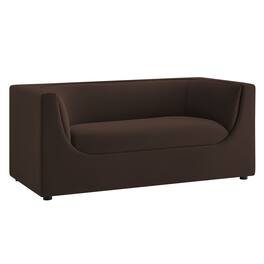 Hilda 67" Curved Back Performance Velvet Loveseat by Modway - Chocolate Brown
