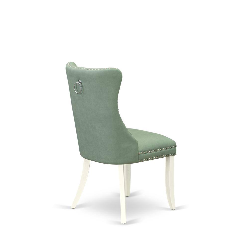 Back. East West Furniture - Parson Chairs - White.