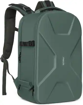 Front. mosiso - Camera Backpack 15-16 inch Waterproof Hardshell Camera Bag with Tripod Holder&Laptop Compartment - Emerald Green.