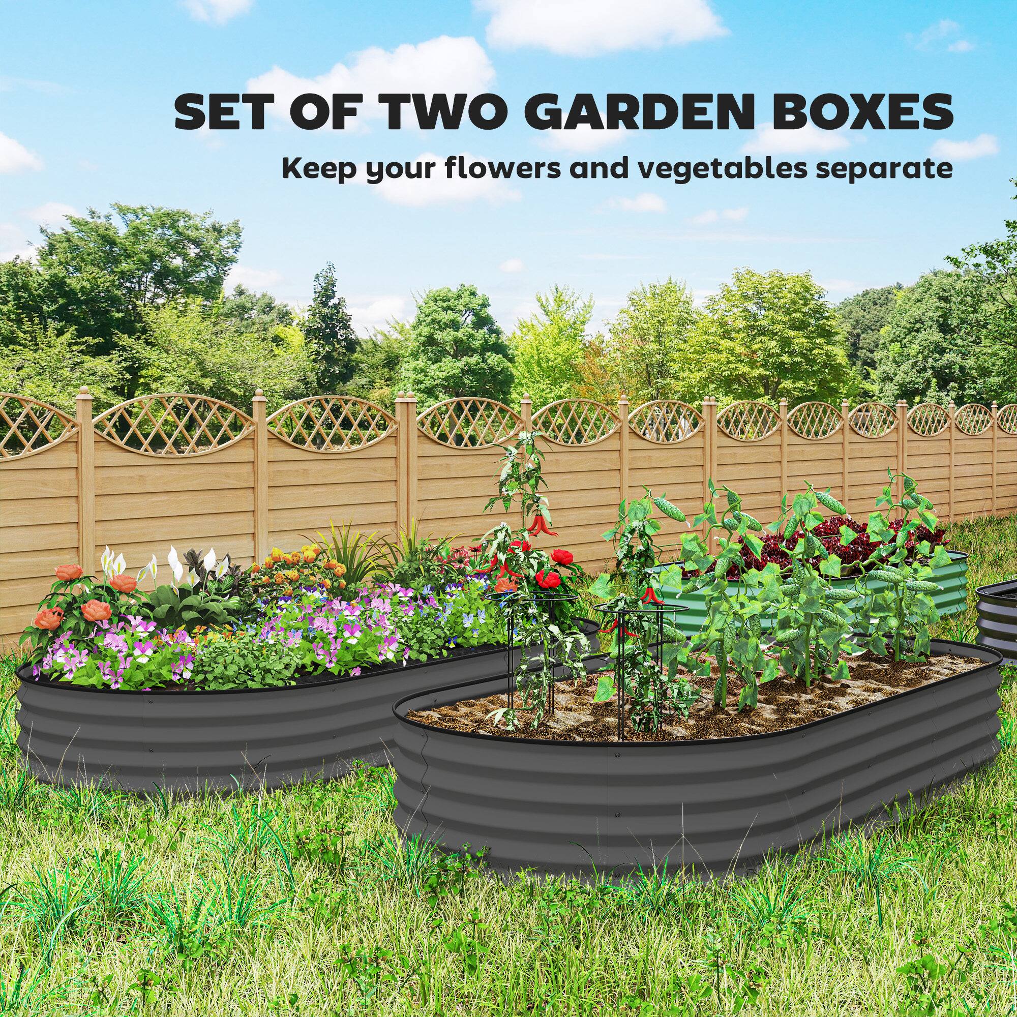 SET OF TWO GARDEN BOXES  
Keep your flowers and vegetables separate