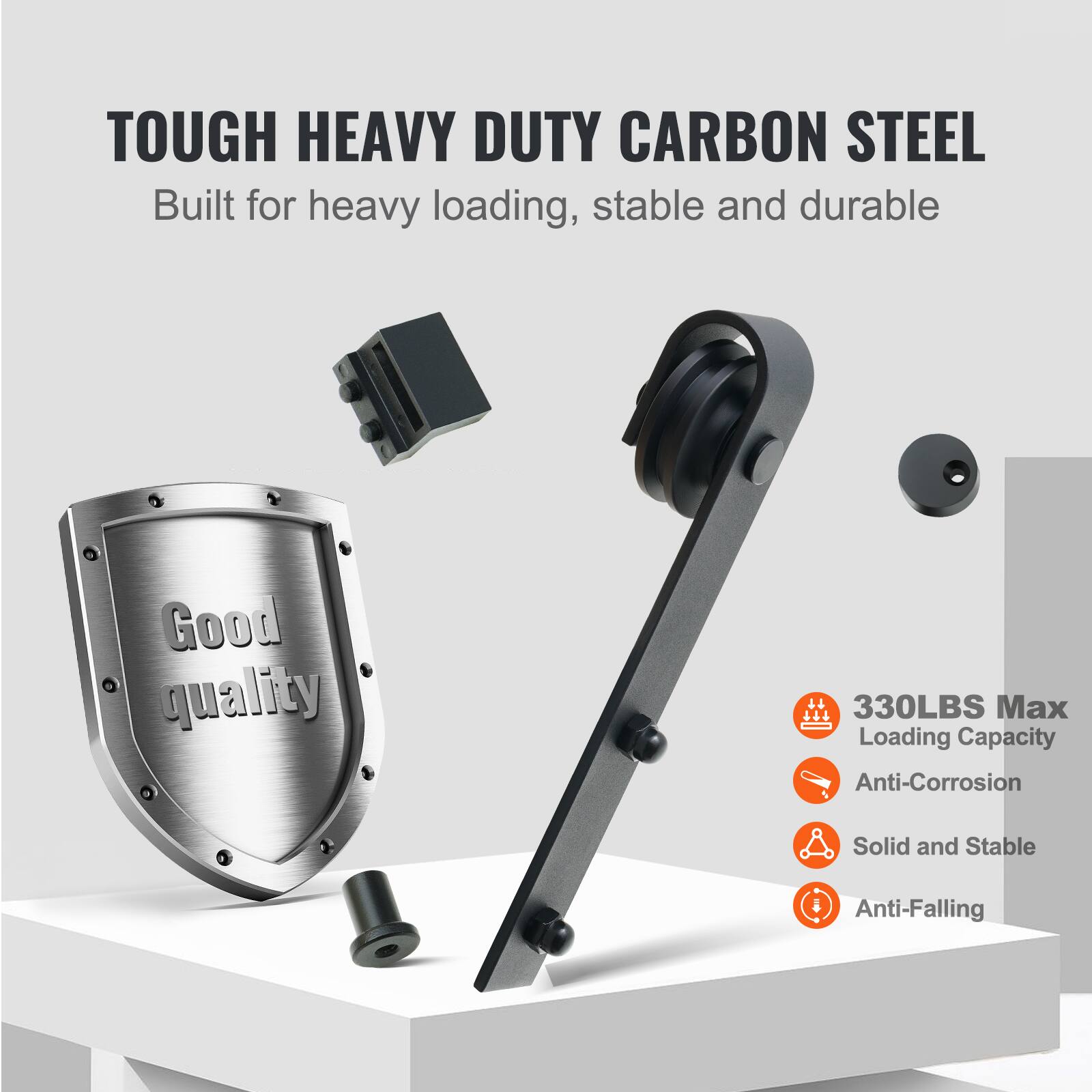 TOUGH HEAVY DUTY CARBON STEEL  
Built for heavy loading, stable and durable  

Good quality  

330LBS Max Loading Capacity  
Anti-Corrosion  
Solid and Stable  
Anti-Falling