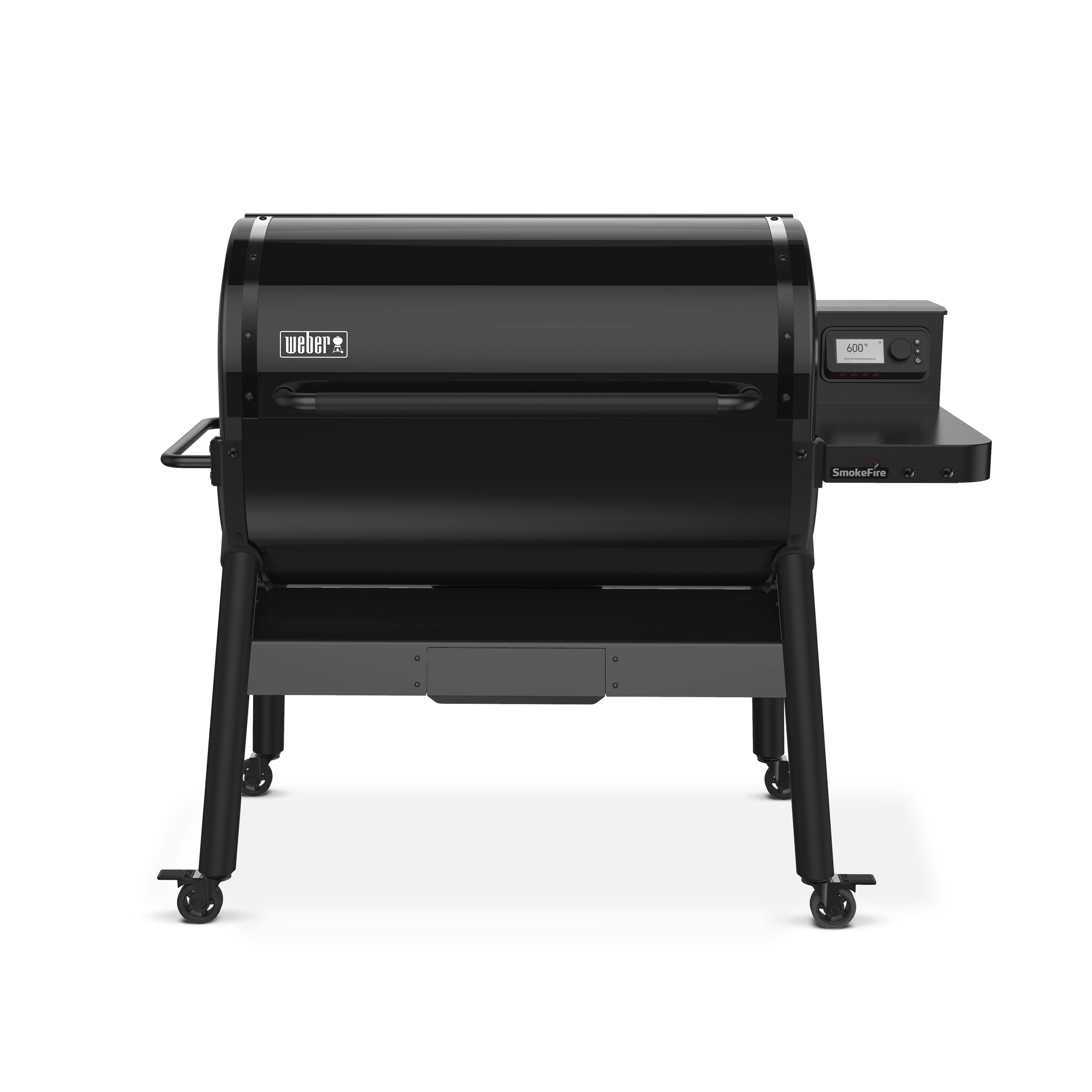 Angle. Weber - SmokeFire EPX6 Wood Fired Pellet Grill - Black.