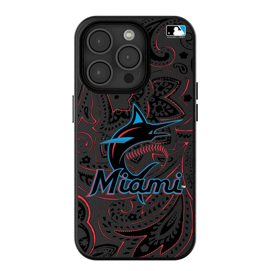 Mlb Case Keyscaper MLB Miami Marlins Paisley iPhone Magnetic Bump Case 14 Plus ...