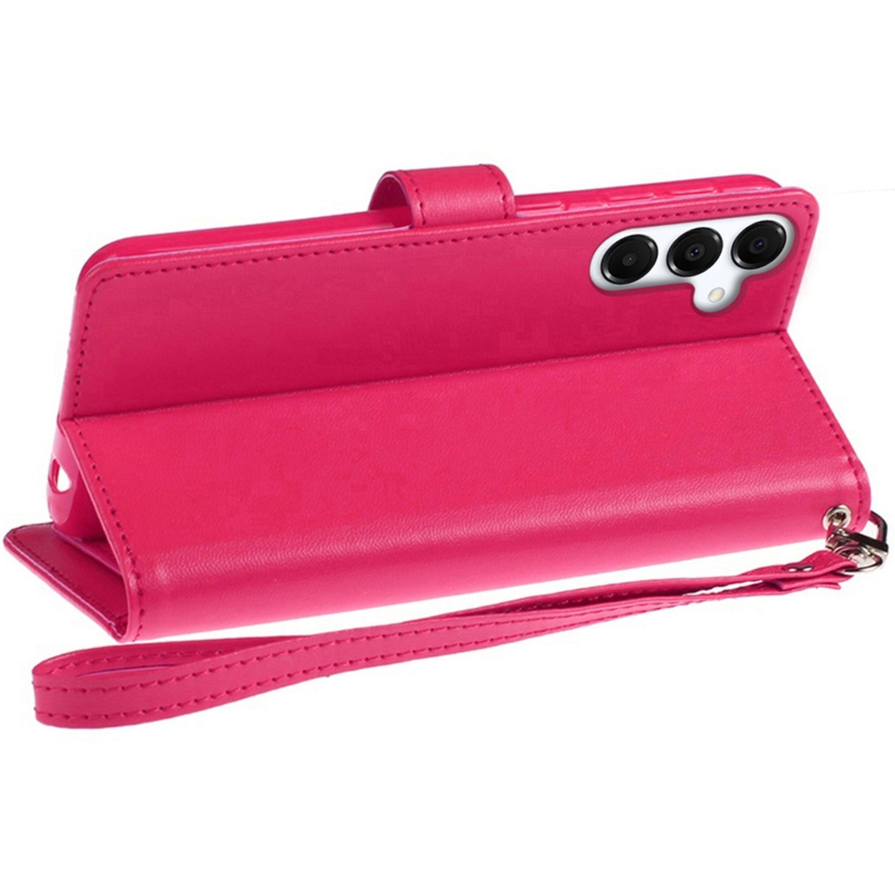 Angle. Kitcheniva - Premium Wallet ID Card Holder Case With Tempered Glass For Samsung S25 Plus/S24 Plus Rose Gold - Rose Gold.