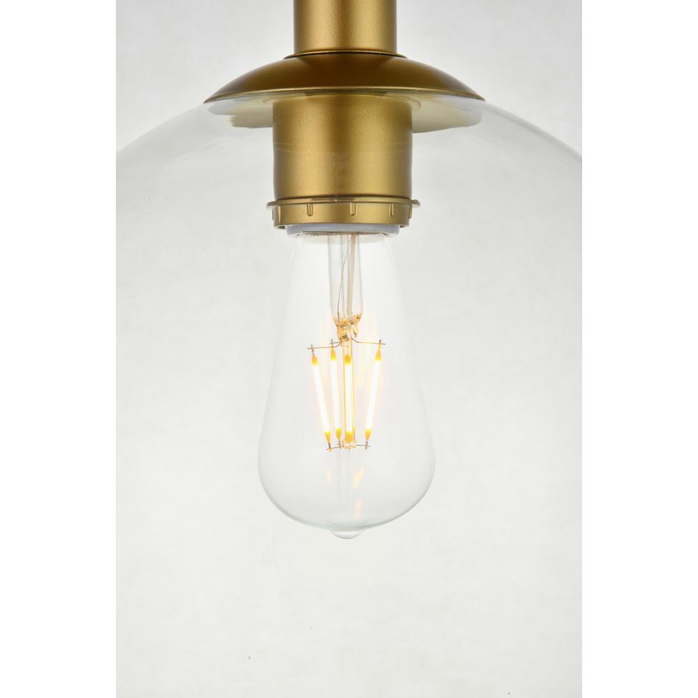 Back. Living District - Baxter 1 Light Brass Flush Mount With Clear Glass - Brass And Clear.