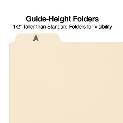Guide-Height Folders  
1/2" Taller than Standard Folders for Visibility