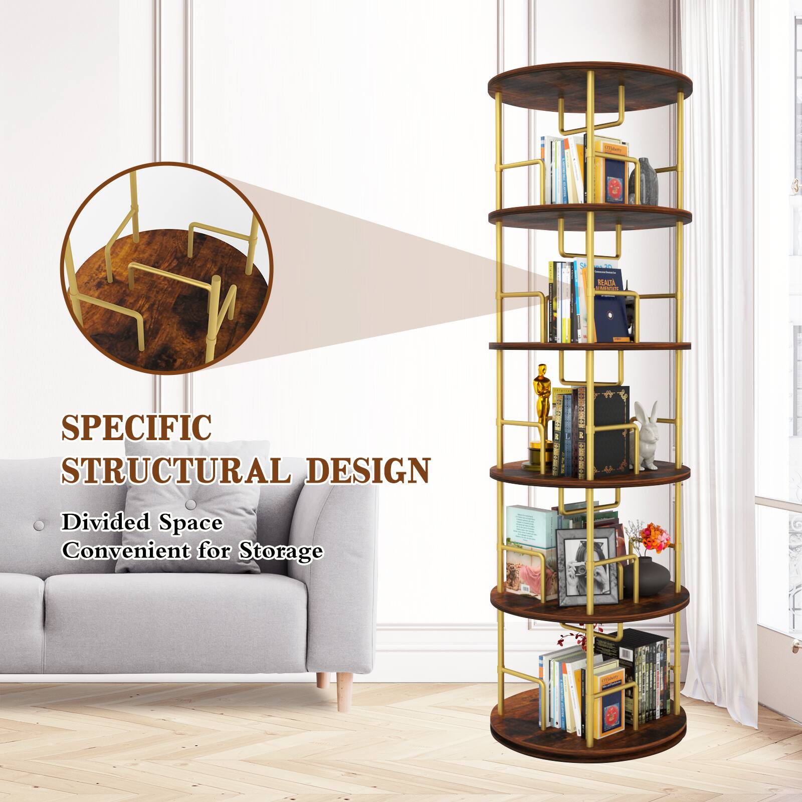 SPECIFIC STRUCTURAL DESIGN  
Divided Space Convenient for Storage