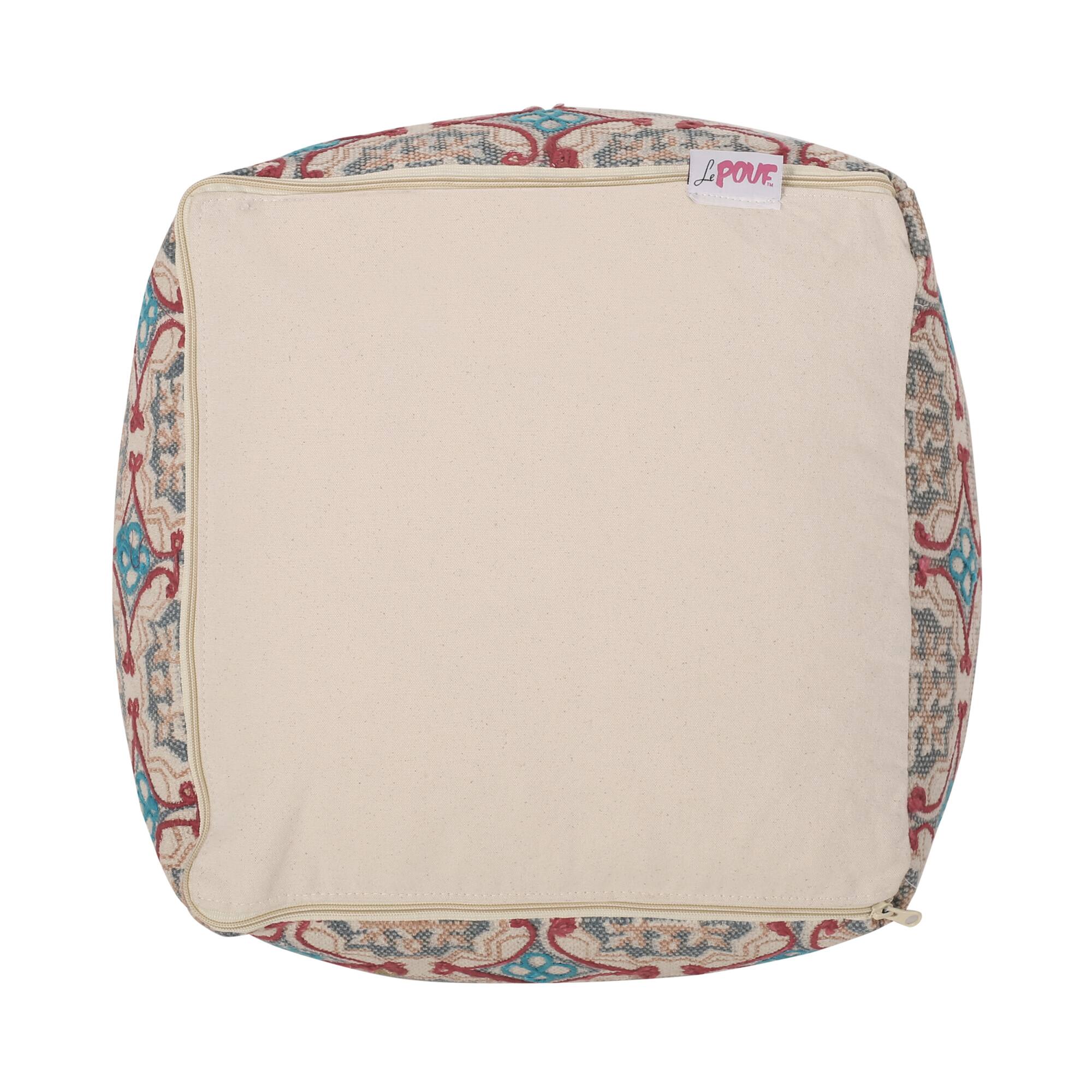 Alt View 1. GOODSILO - Handcrafted Fabric Pouf Ottoman Footrest Seat Home Decor Accent Piece Stylish Comfort - Multi.