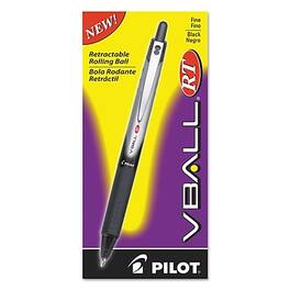 Pilot - VBall RT Retractable Rollerball Pens, Fine Point, Dozen - Black Ink