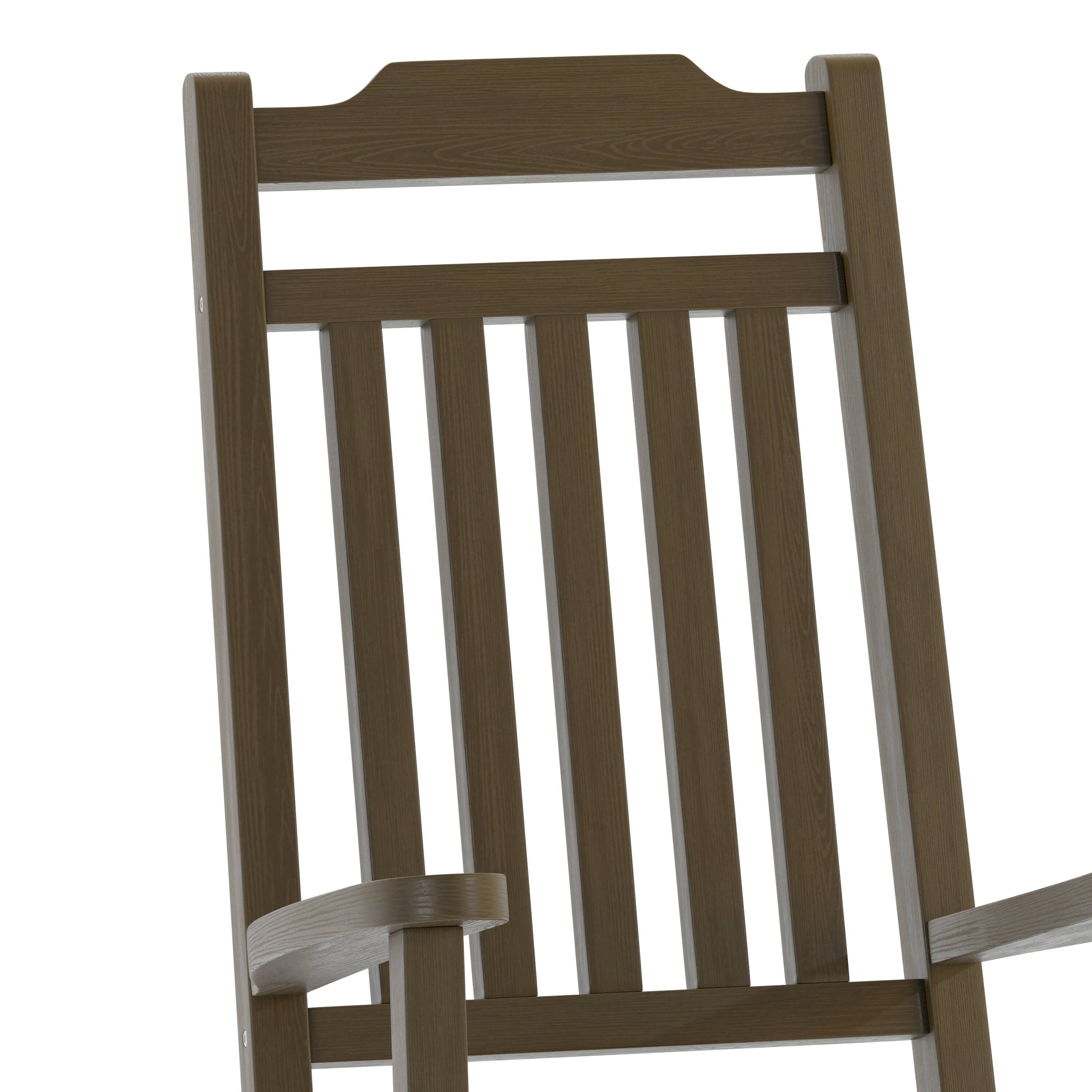 Alt View 10. Emma + Oliver - All-Weather Poly Resin Wood Rocking Chair - Patio and Backyard Furniture - Mahogany.