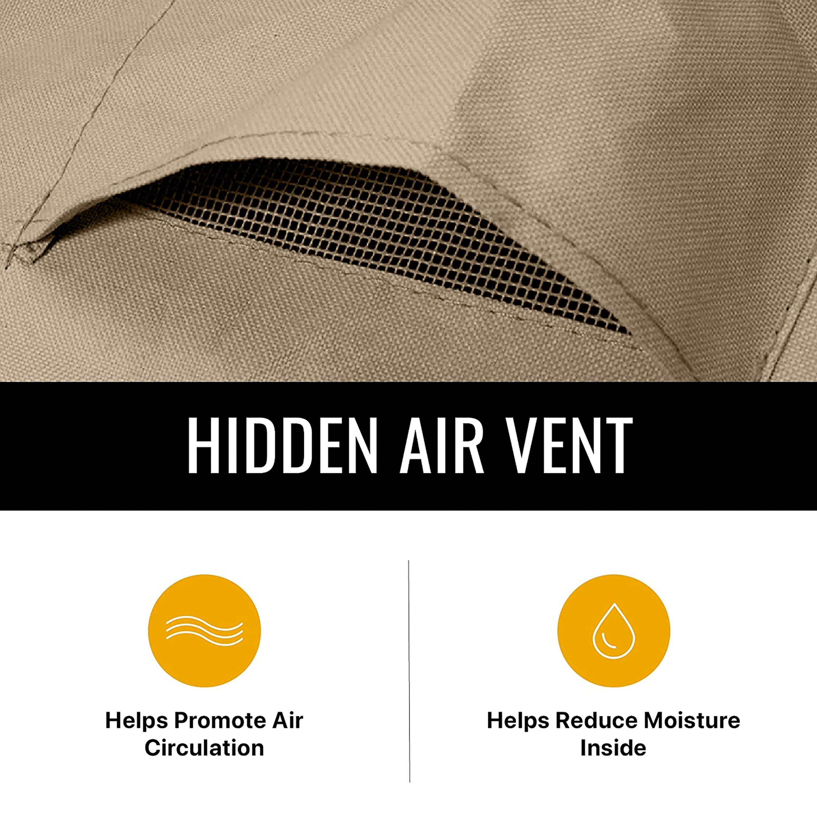 HIDDEN AIR VENT

- Helps Promote Air Circulation
- Helps Reduce Moisture Inside