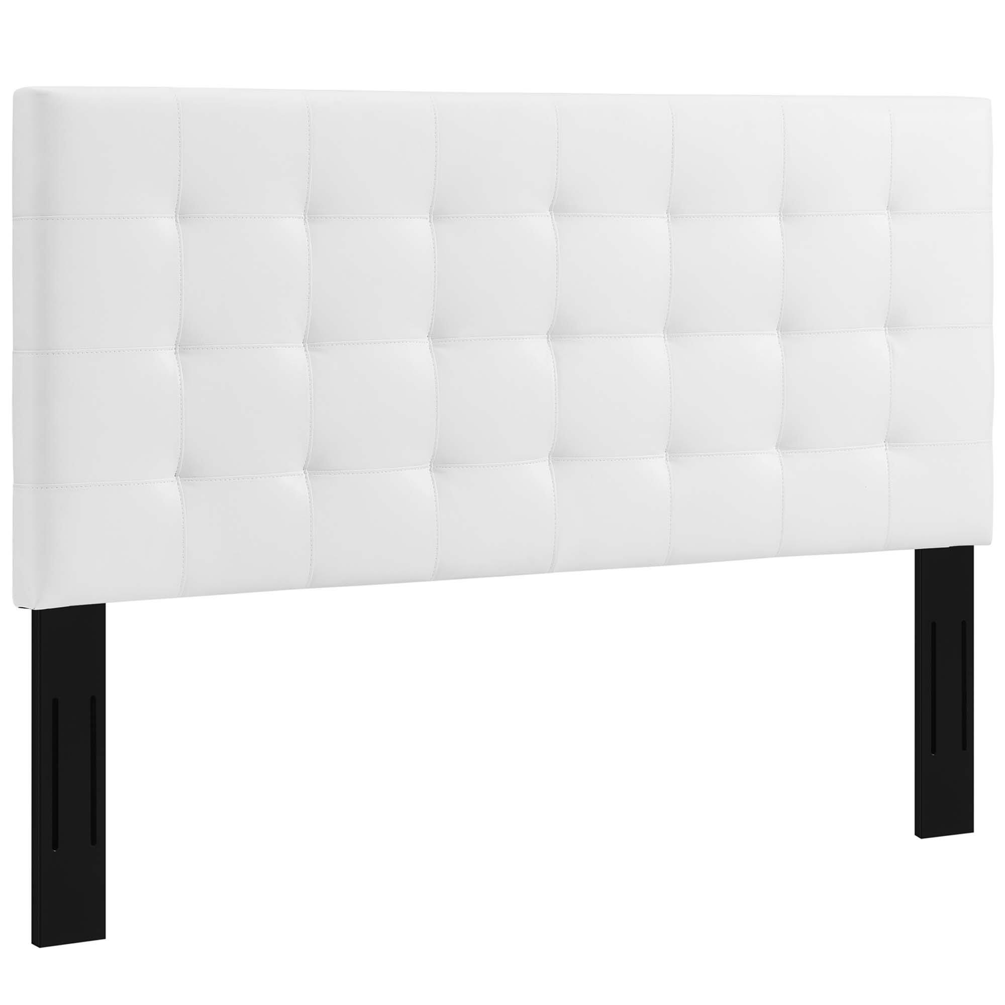 Alt View 1. Modway - Paisley Tufted Upholstered Faux Leather King and California King Headboard by Modway - White.