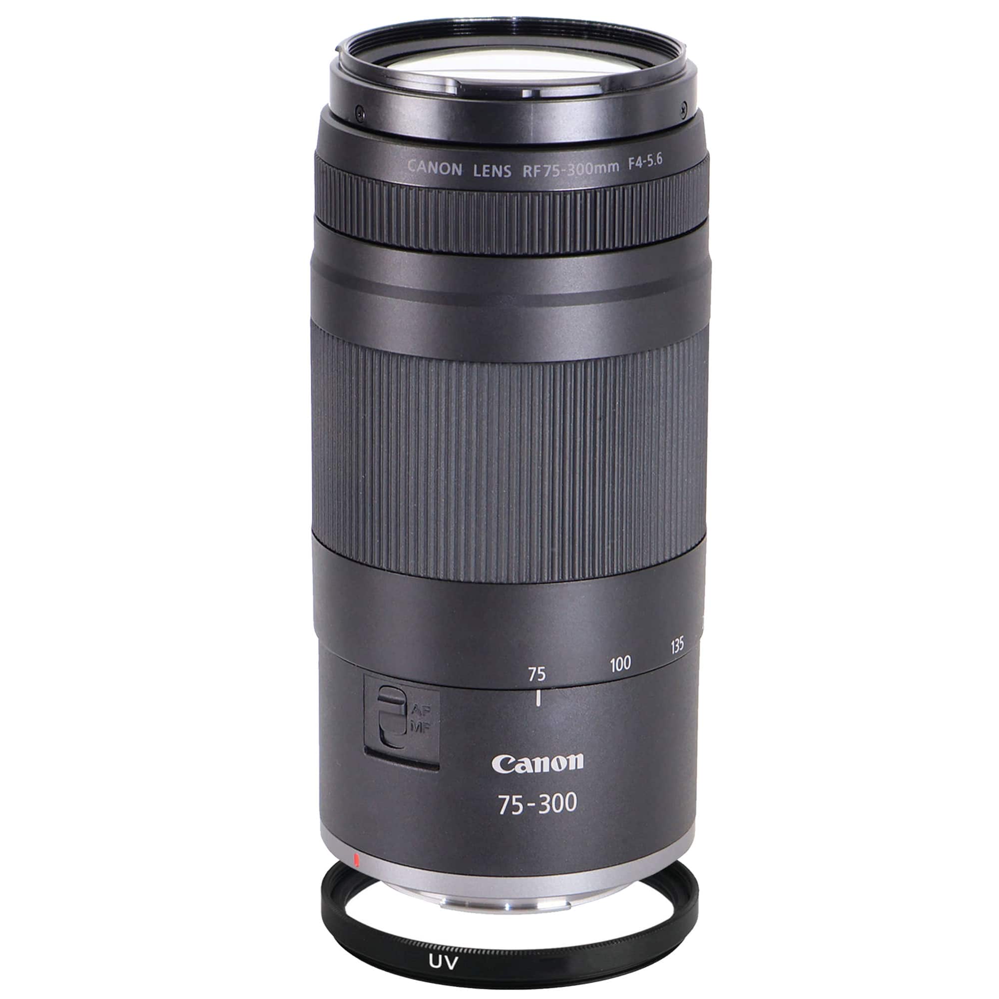 Canon RF 75 300mm f/4 5.6 Lens (Canon RF) with 58mm UV