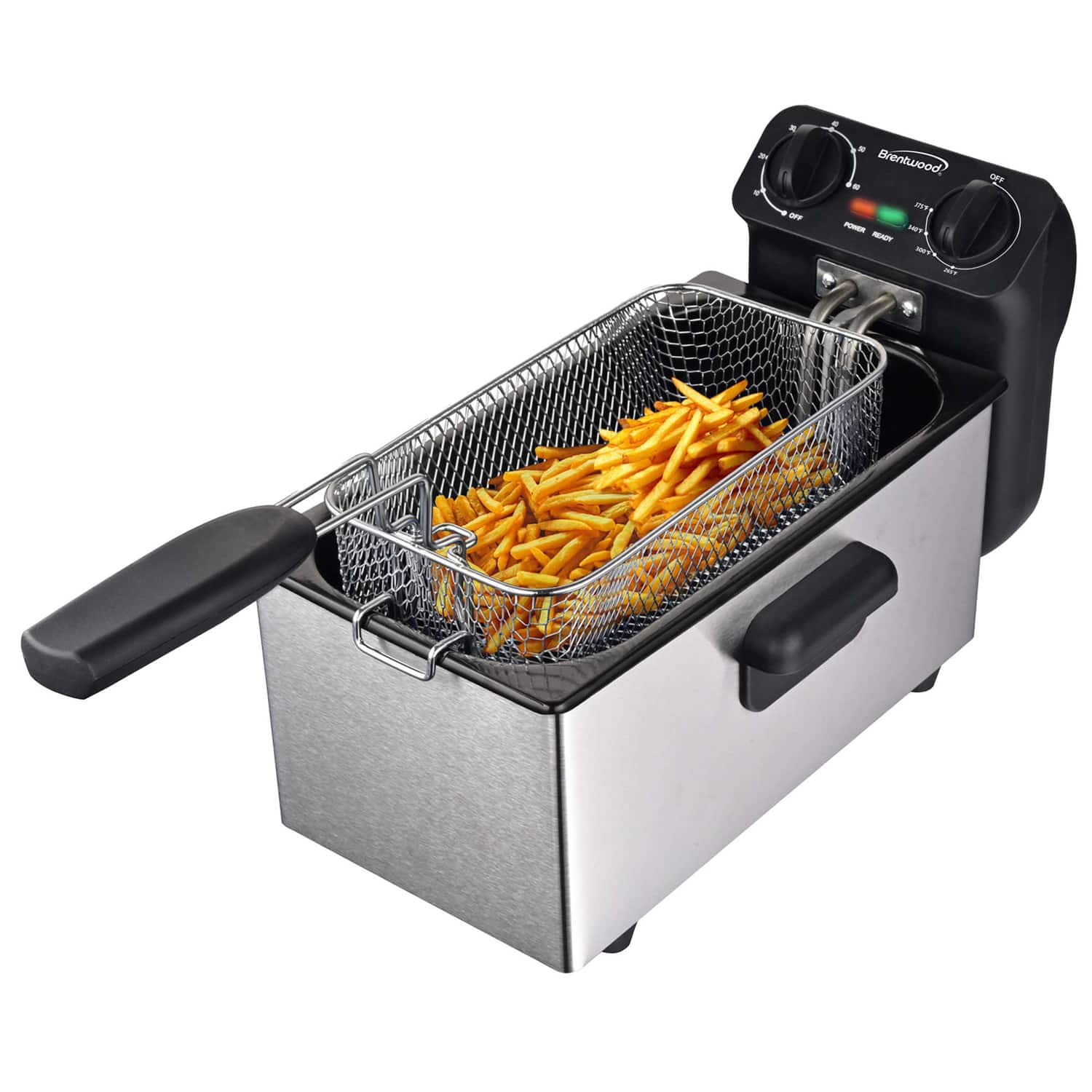 Brentwood - Df-730s 1,500-watt 12-cup Electric Stainless Steel Deep Fryer - Black