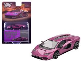 Lamborghini Countach LPI 800-4 Viola 30th Metallic Limited Edition 1/64 Diecast Model Car by Mini GT - Pink