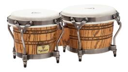Tycoon Percussion - Signature Grand 7-Inch and 8.5-Inch American Ash Bongo Drum Set with Calfskin Heads, Classic-Pro Hoops and Tuning Wrench