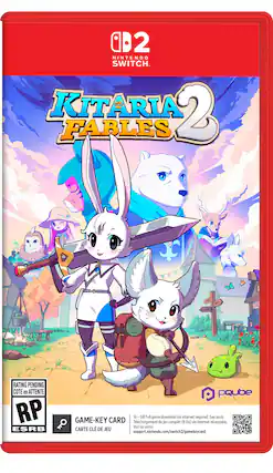 02 NINTENDO SWITCH KITARIA 2 FABLES
107
20)
RATING PENDING COTE en ATTENTE RP ESRB
P pqube 16-GB Full game download via internet required. See back. GAME-KEY CARD Tlchargement du jeu complet (8 Go) via Internet ncessaire. Voir au verso. CARTE CLE DE JEU support.nintendo.com/switch2/gamekeycard - RP (Rating Pending)