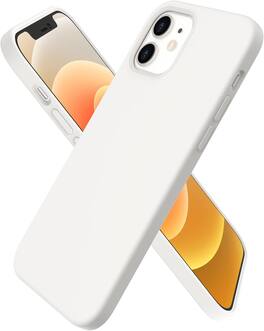 Ornarto - Designed for iPhone 12 Case 6.1" and iPhone 12 Pro Case, Slim Liquid Silicone Full Covered Case - White