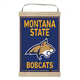 Jardine - Montana State Bobcats Faux Rust Banner Sign - Navy