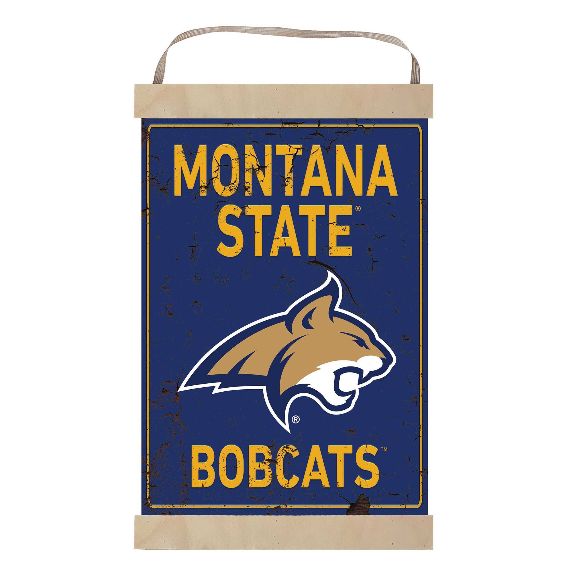 Montana State Bobcats Faux Rust Banner Sign