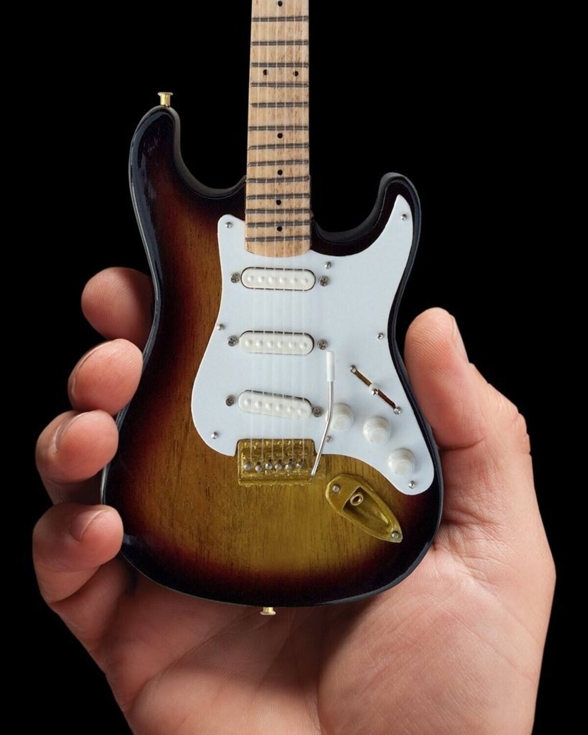 Alt View 3. Axe Heaven - Axe Heaven - Fender Stratocaster 60th Anniversary Sunburst Mini Guitar Replica Collectible   - COLLECTIBLES - Multicolor.
