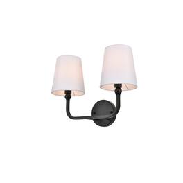 Living District - Colson 2 light Bath Sconce - Black And Clear
