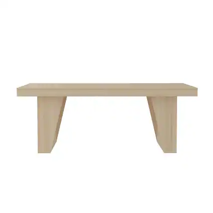 Front. Famapy - Famapy Executive Office Desk: Minimalist Design, Built - in Storage - Wooden.