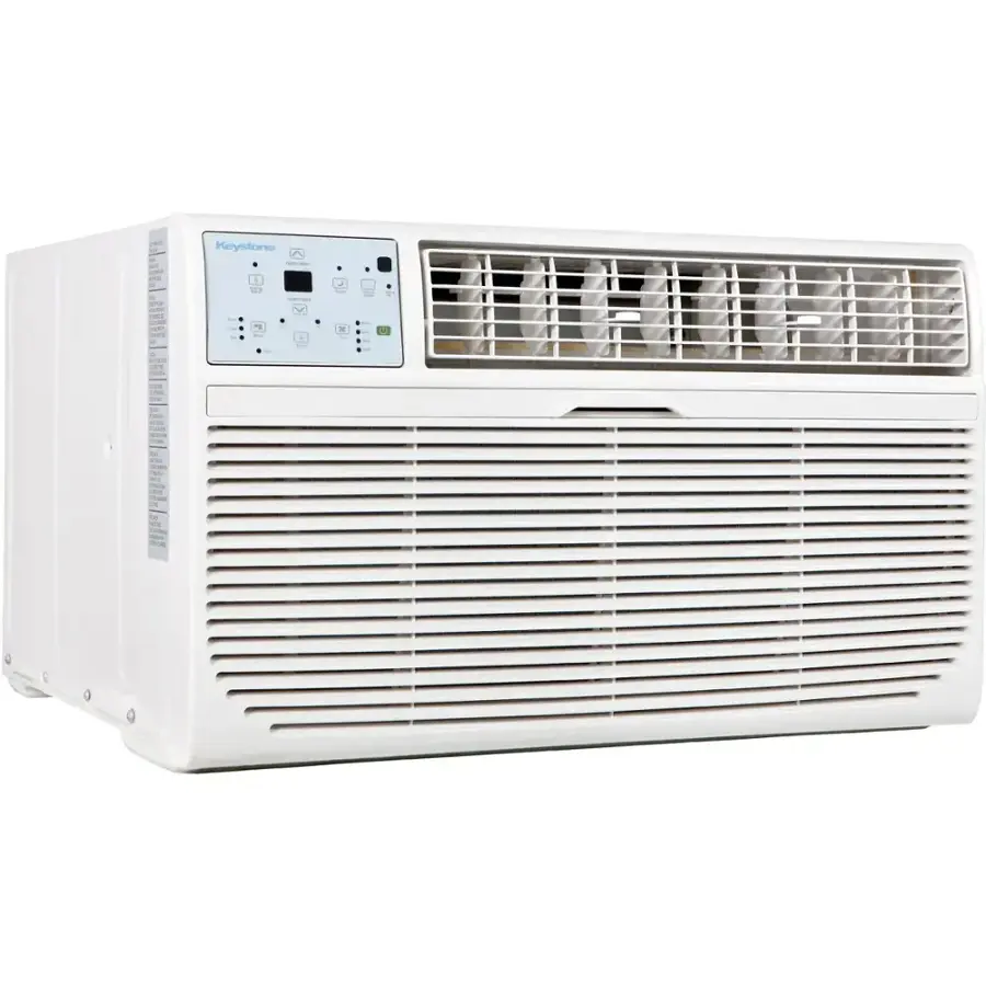 Alt View 5. Keystone - Energy Star 450 Sq. Ft .10,000 BTU 115V Through-the-Wall Air Conditioner with Follow Me LCD Remote Control - White.