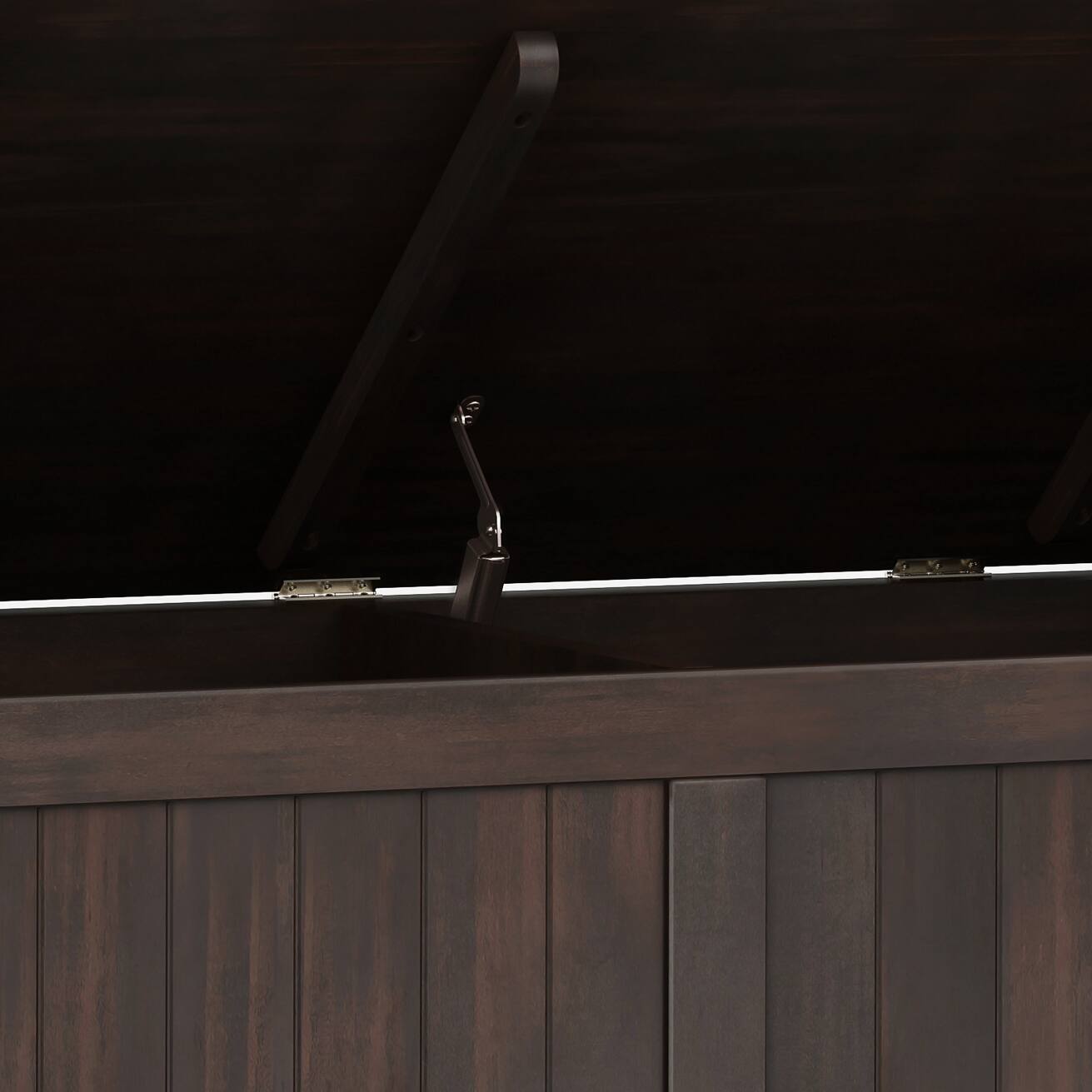 Alt View 6. Simpli Home - Acadian Solid Wood 36 inch Wide Small Storage Bench and 36 inch Wide Storage Cabinet in Brunette Brown - Brunette Brown.