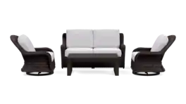 Yardbird® - Waverly Outdoor Loveseat Set with Swivel Chairs - Silver