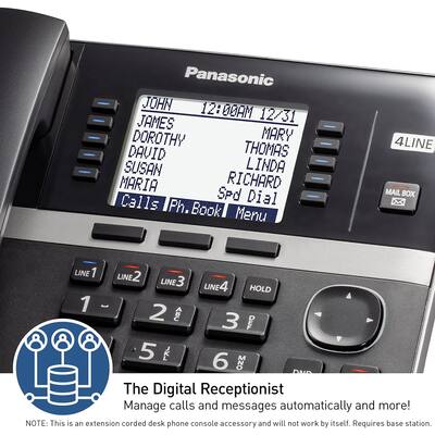 Panasonic Corded 4 Line Office Phone Base Station KX TGW420 Black Panasonic Corded 4 Line Office Phone Base Station KX TGW420 Black