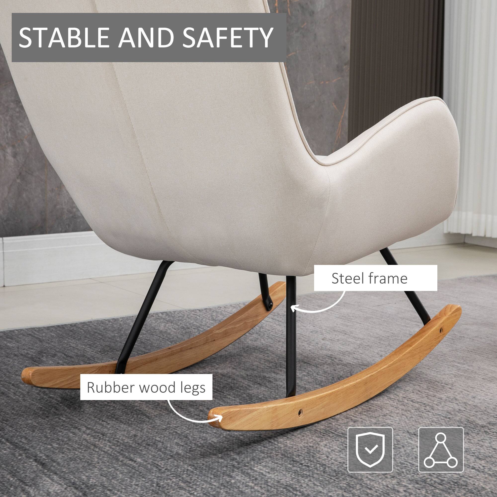 STABLE AND SAFETY

Steel frame  
Rubber wood legs