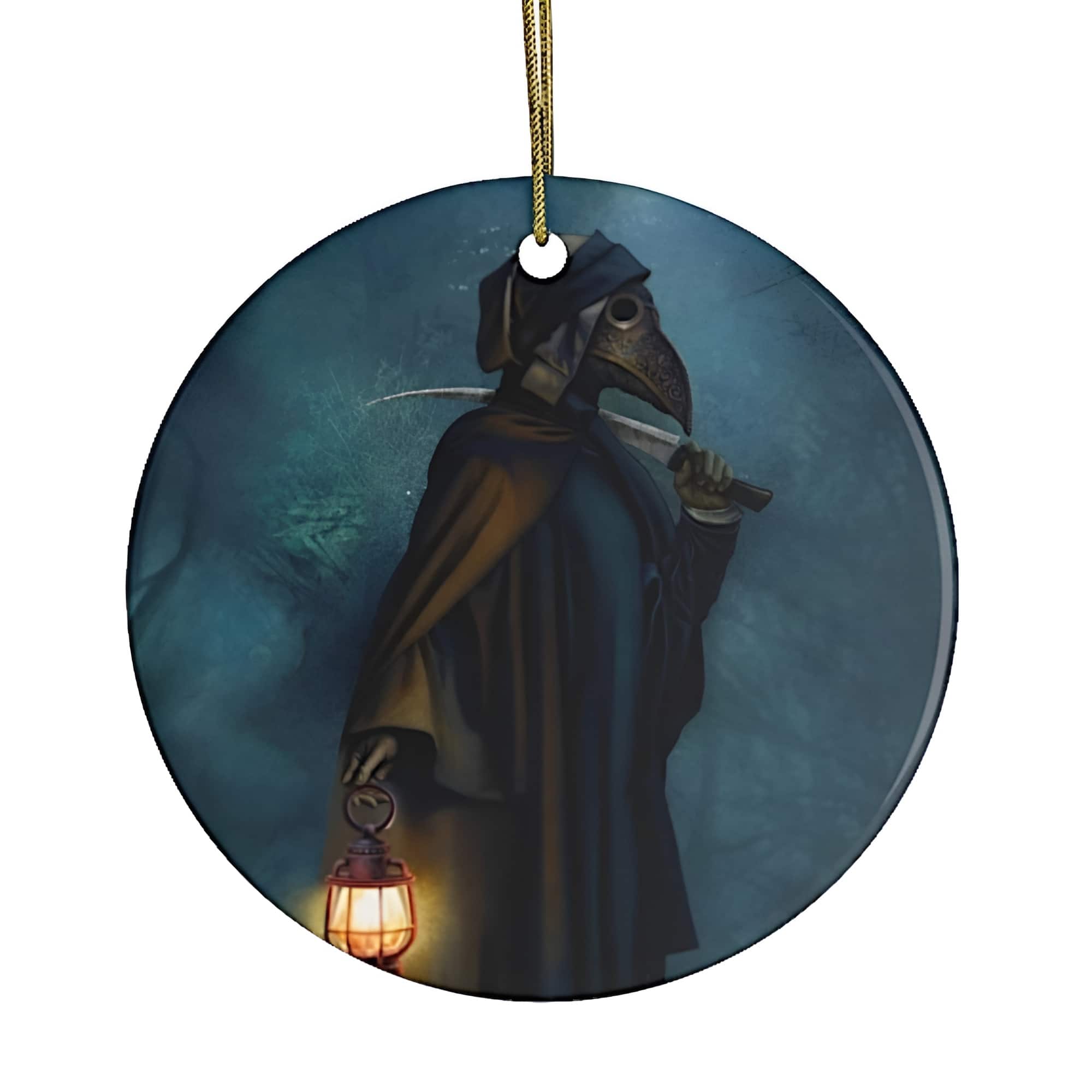 OrnamentallyYou - Plague Doctor Grim Reaper Ornament Circle - Multi-colored