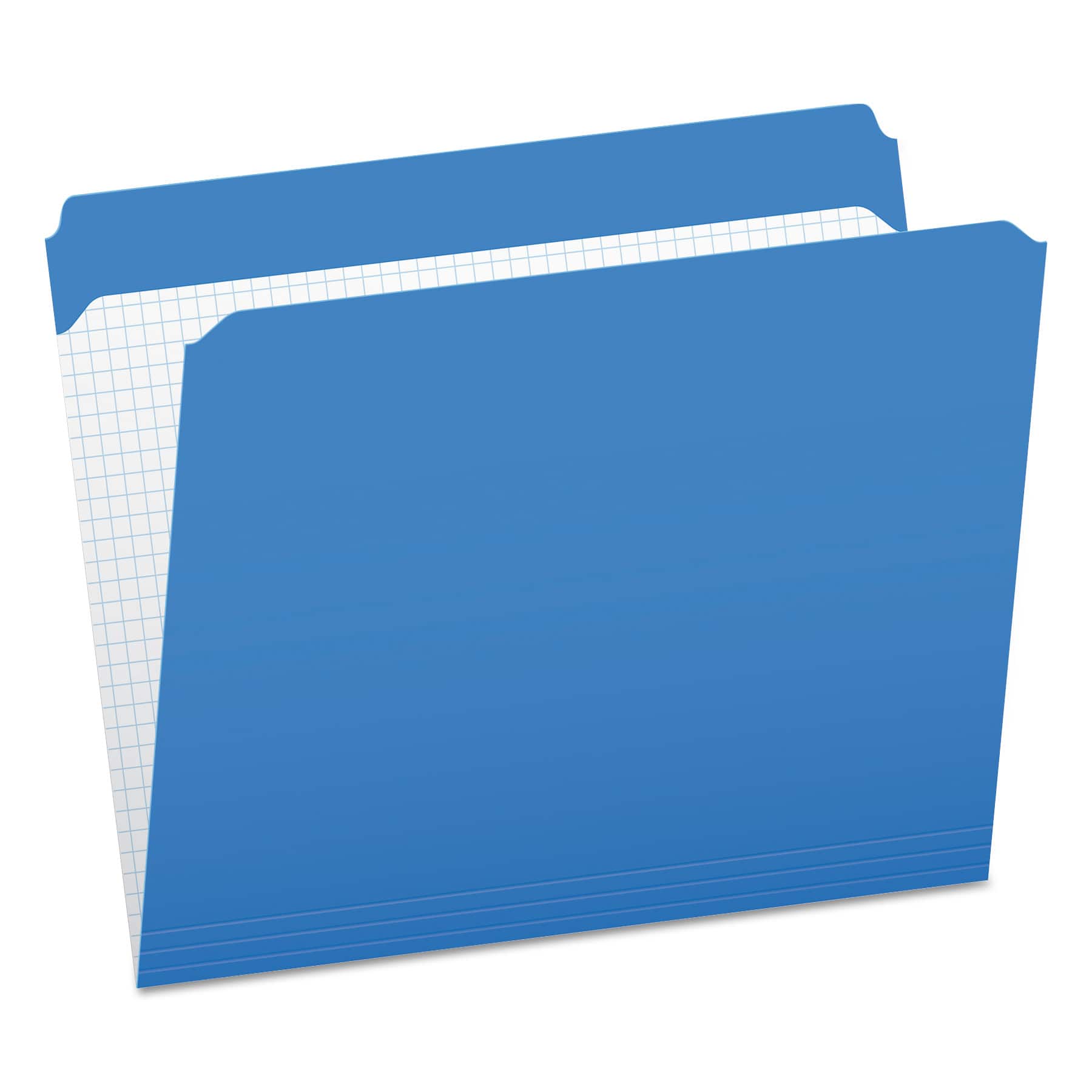 Tops Business Forms - Double-Ply Reinforced Top Tab Colored File Folders, Straight Tabs, Letter Size, 0.75" Expansion, Blue, 100/Box