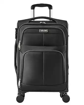 Front. VEVOR - Softside Expandable Luggage with Spinner Wheels, 20-Inch Softside Carry on Luggage - Black.